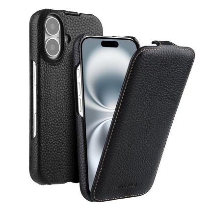 melkco Litchi Texture Vertical Flip Magnetic Genuine Leather Phone Case, For iPhone 16 Pro Max, For iPhone 16 Pro, For iPhone 16, For iPhone 15 Pro Max