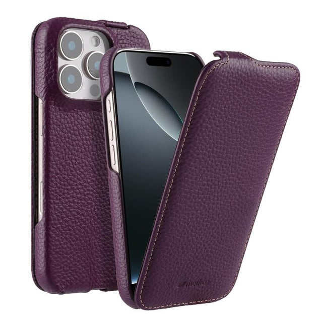 melkco Litchi Texture Vertical Flip Magnetic Genuine Leather Phone Case, For iPhone 16 Pro Max, For iPhone 16 Pro, For iPhone 16, For iPhone 15 Pro Max