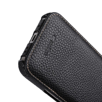 melkco Litchi Texture Vertical Flip Magnetic Genuine Leather Phone Case, For iPhone 15 Pro, For iPhone 15, For iPhone 14, For iPhone 14 Pro