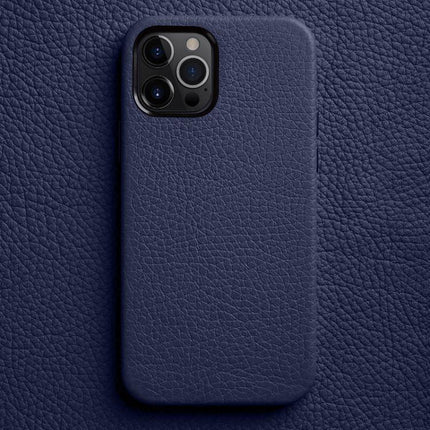 melkco Litchi Texture Genuine Leather Phone Case with Metal Lens Frame, For iPhone 13, For iPhone 12, For iPhone 12 Pro Max, For iPhone 12 Pro