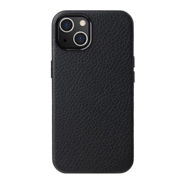 melkco Litchi Texture Genuine Leather Phone Case with Metal Lens Frame, For iPhone 13, For iPhone 12, For iPhone 12 Pro Max, For iPhone 12 Pro