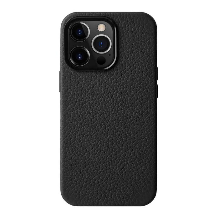 melkco Litchi Texture Genuine Leather Phone Case with Metal Lens Frame, For iPhone 14 Pro, For iPhone 14 Pro Max, For iPhone 13 Pro Max, For iPhone 13 Pro