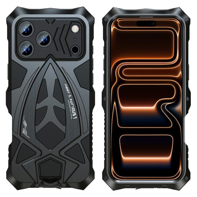 Sports Car Metal Silicone Shockproof Phone Case with Film, For iPhone 17e / 16e, For iPhone 17 Pro Max, For iPhone 16 Pro Max, For iPhone 15 Pro Max, For iPhone 15 Pro, For iPhone 15