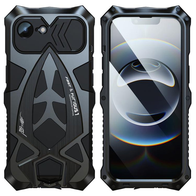 Sports Car Metal Silicone Shockproof Phone Case with Film, For iPhone 17e / 16e, For iPhone 17 Pro Max, For iPhone 16 Pro Max, For iPhone 15 Pro Max, For iPhone 15 Pro, For iPhone 15