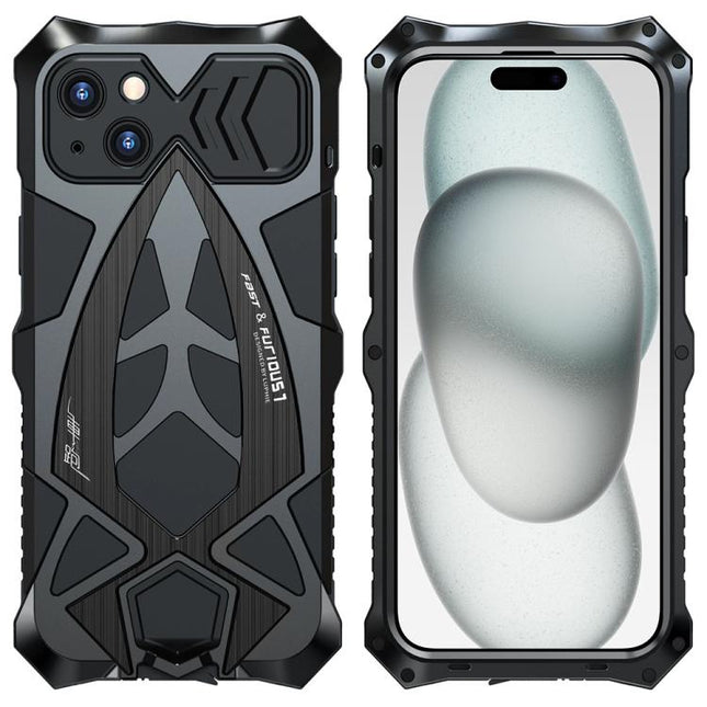 Sports Car Metal Silicone Shockproof Phone Case with Film, For iPhone 17e / 16e, For iPhone 17 Pro Max, For iPhone 16 Pro Max, For iPhone 15 Pro Max, For iPhone 15 Pro, For iPhone 15