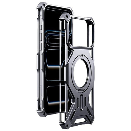 Frameless Aluminum Alloy Magnetic Rotation Holder Phone Case, For iPhone 17 Pro Max, For iPhone 17 Pro, For iPhone 17