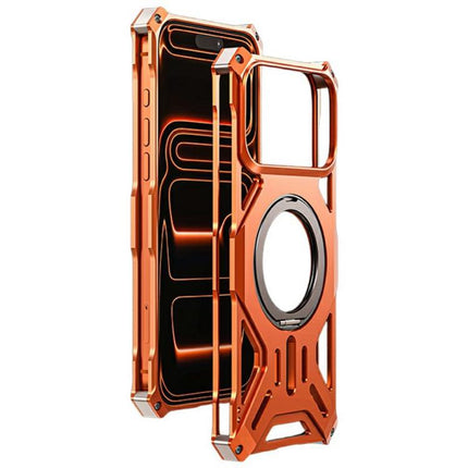 Frameless Aluminum Alloy Magnetic Rotation Holder Phone Case, For iPhone 17 Pro Max, For iPhone 17 Pro, For iPhone 17