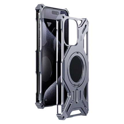 Frameless Aluminum Alloy Magnetic Rotation Holder Phone Case, For iPhone 15 Pro Max, For iPhone 15 Pro, For iPhone 15 Plus, For iPhone 15