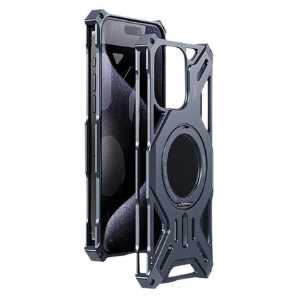 Frameless Aluminum Alloy Magnetic Rotation Holder Phone Case, For iPhone 15 Pro Max, For iPhone 15 Pro, For iPhone 15 Plus, For iPhone 15