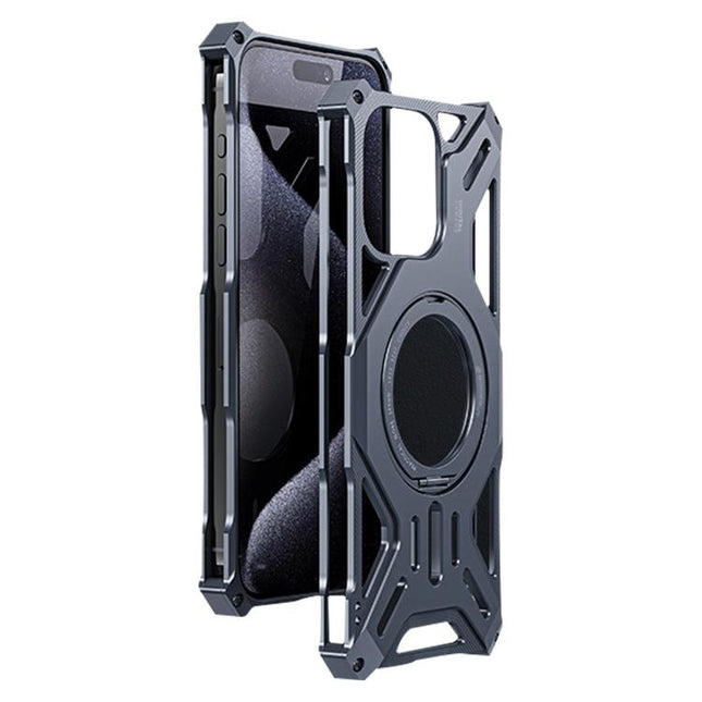 Frameless Aluminum Alloy Magnetic Rotation Holder Phone Case, For iPhone 15 Pro Max, For iPhone 15 Pro, For iPhone 15 Plus, For iPhone 15