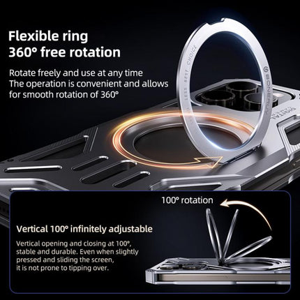 Frameless Aluminum Alloy Magnetic Rotation Holder Phone Case, For iPhone 15 Pro Max, For iPhone 15 Pro, For iPhone 15 Plus, For iPhone 15
