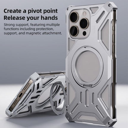 Frameless Aluminum Alloy Magnetic Rotation Holder Phone Case, For iPhone 15 Pro Max, For iPhone 15 Pro, For iPhone 15 Plus, For iPhone 15