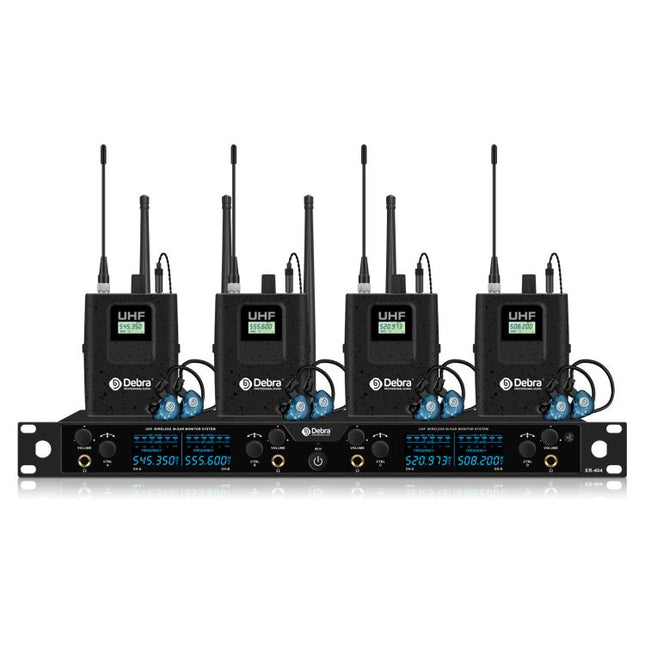 DEBRA ER-404 Professional Stage Monitoring System 4-in-1 Wireless In-Ear Headphones, US Plug, EU Plug, AU Plug, UK Plug