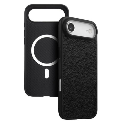 melkco Litchi Texture Magnetic Full Coverage Genuine Leather Hybrid PC Phone Case, For iPhone 17 Pro Max, For iPhone 17 Pro, For iPhone Air