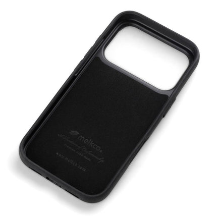 melkco Litchi Texture Full Coverage Genuine Leather Hybrid PC Phone Case, For iPhone 17 Pro Max, For iPhone 17 Pro, For iPhone 17