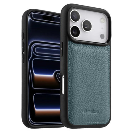 melkco Litchi Texture Full Coverage Genuine Leather Hybrid PC Phone Case, For iPhone 17 Pro Max, For iPhone 17 Pro, For iPhone 17