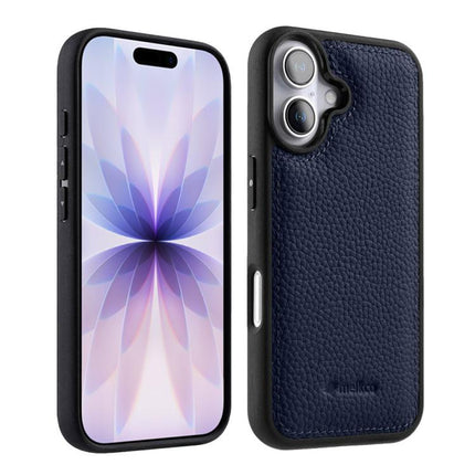 melkco Litchi Texture Full Coverage Genuine Leather Hybrid PC Phone Case, For iPhone 17 Pro Max, For iPhone 17 Pro, For iPhone 17