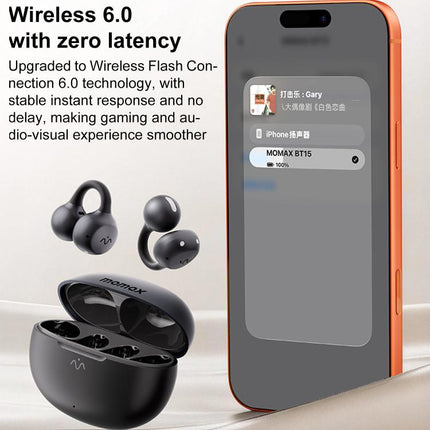 MOMAX 1-Vibe Clip M.IN.D True Wireless Clip Noise Reduction Bluetooth 6.0 Earphones