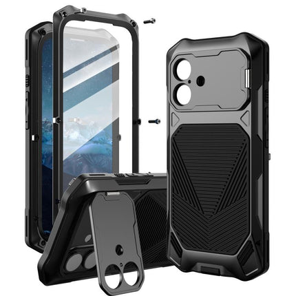 Metal Armor Construction IP65 Waterproof Magnetic Phone Case, For iPhone 17 Pro Max, For iPhone 17 Pro, For iPhone 17, For iPhone Air