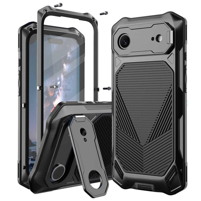 Metal Armor Construction IP65 Waterproof Magnetic Phone Case, For iPhone 17 Pro Max, For iPhone 17 Pro, For iPhone 17, For iPhone Air