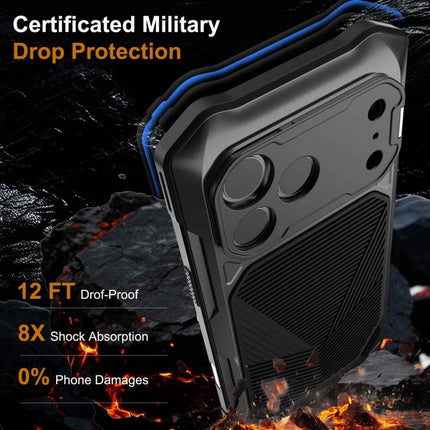 Metal Armor Construction IP65 Waterproof Magnetic Phone Case, For iPhone 17 Pro Max, For iPhone 17 Pro, For iPhone 17, For iPhone Air