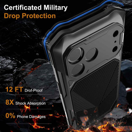 Metal Armor Construction IP65 Waterproof Magnetic Phone Case, For iPhone 17 Pro Max, For iPhone 17 Pro, For iPhone 17, For iPhone Air