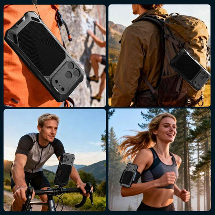 Metal Armor Construction IP65 Waterproof Magnetic Phone Case, For iPhone 17 Pro Max, For iPhone 17 Pro, For iPhone 17, For iPhone Air