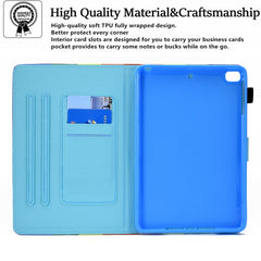 Colored Drawing Horizontal Flip Leather Case with Holder & Card Slots & Sleep / Wake-up Function, For iPad mini 5 / 4 / 3 / 2 / 1, For iPad 10.2 2021 / 2020 / 2019 / iPad Air 10.5 (2019), For iPad Pro 11 inch (2020) / (2018) / iPad Air 4 10.9 inch (2020)