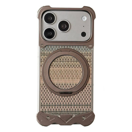 Eagle Metal Frameless Woven Fabric PC Magnetic Holder Phone Case, For iPhone 17 Pro Max, For iPhone 17 Pro