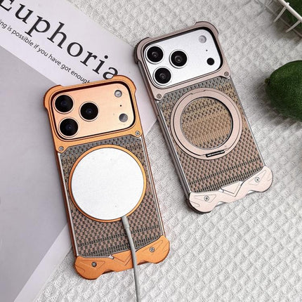 Eagle Metal Frameless Woven Fabric PC Magnetic Holder Phone Case, For iPhone 17 Pro Max, For iPhone 17 Pro
