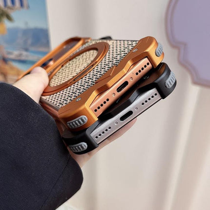 Eagle Metal Frameless Woven Fabric PC Magnetic Holder Phone Case, For iPhone 17 Pro Max, For iPhone 17 Pro