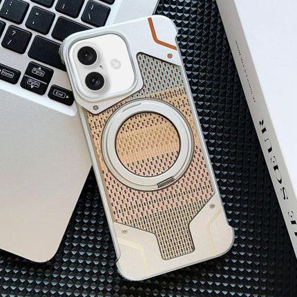 Thread Woven Armor Frameless Magnetic Holder Phone Case, For iPhone 16 Pro Max, For iPhone 16 Pro, For iPhone 16 Plus, For iPhone 16