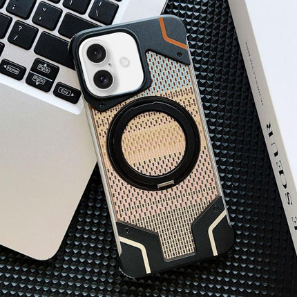 Thread Woven Armor Frameless Magnetic Holder Phone Case, For iPhone 16 Pro Max, For iPhone 16 Pro, For iPhone 16 Plus, For iPhone 16