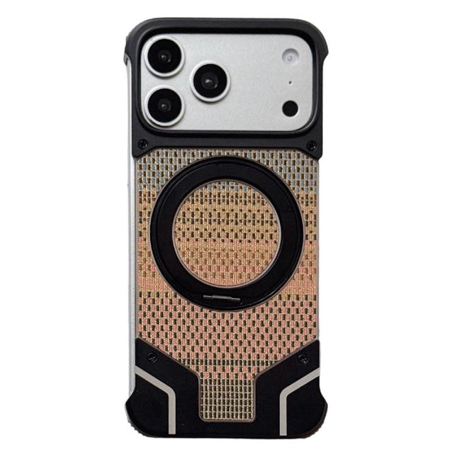 Thread Woven Armor Frameless Magnetic Holder Phone Case, For iPhone 17 Pro Max, For iPhone 17 Pro