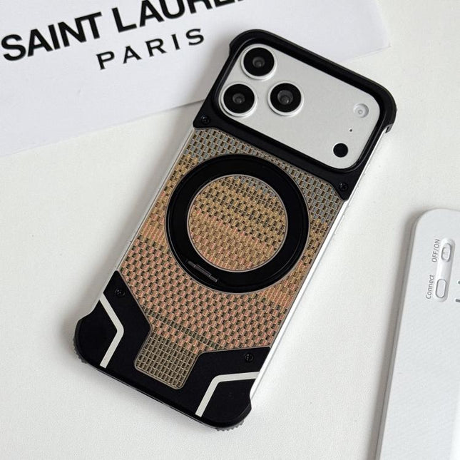 Thread Woven Armor Frameless Magnetic Holder Phone Case, For iPhone 17 Pro Max, For iPhone 17 Pro