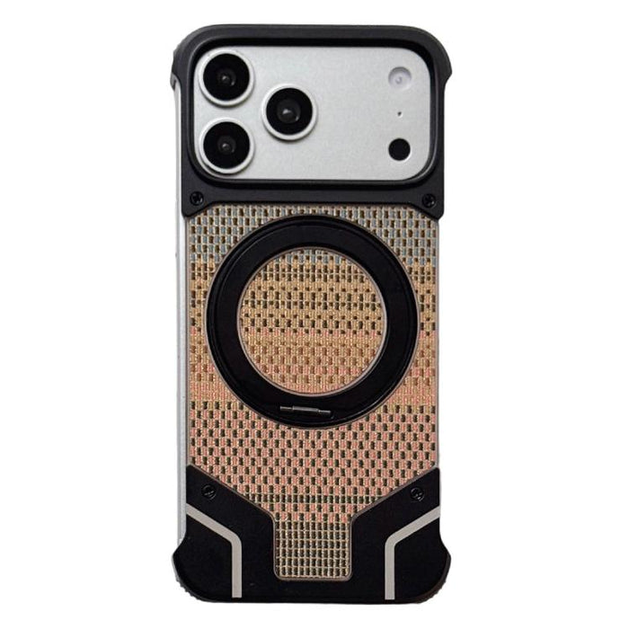 Thread Woven Armor Frameless Magnetic Holder Phone Case, For iPhone 17 Pro Max, For iPhone 17 Pro