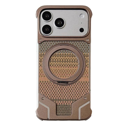 Thread Woven Armor Frameless Magnetic Holder Phone Case, For iPhone 17 Pro Max, For iPhone 17 Pro