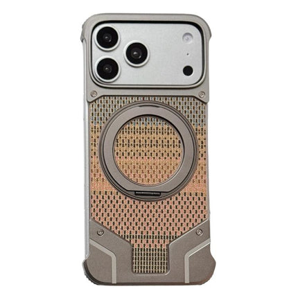 Thread Woven Armor Frameless Magnetic Holder Phone Case, For iPhone 17 Pro Max, For iPhone 17 Pro