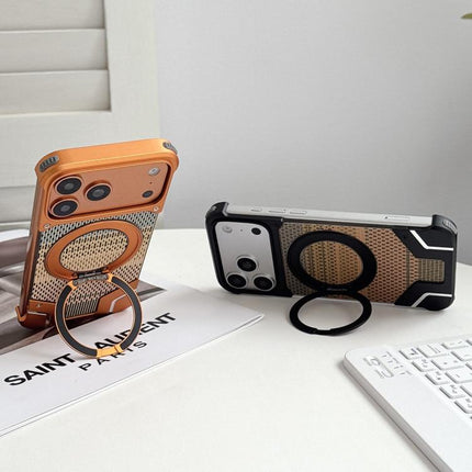 Thread Woven Armor Frameless Magnetic Holder Phone Case, For iPhone 17 Pro Max, For iPhone 17 Pro