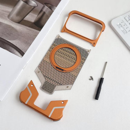 Thread Woven Armor Frameless Magnetic Holder Phone Case, For iPhone 17 Pro Max, For iPhone 17 Pro