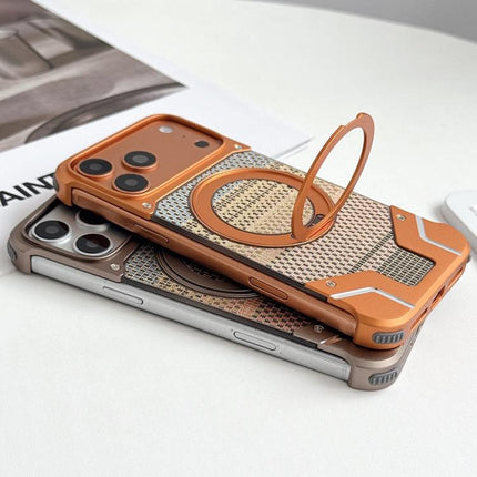 Thread Woven Armor Frameless Magnetic Holder Phone Case, For iPhone 17 Pro Max, For iPhone 17 Pro