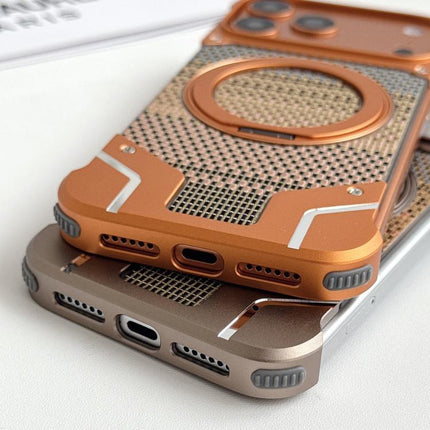 Thread Woven Armor Frameless Magnetic Holder Phone Case, For iPhone 17 Pro Max, For iPhone 17 Pro