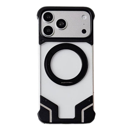 Clear PC Armor Frameless Magnetic Holder Phone Case, For iPhone 17 Pro Max, For iPhone 17 Pro