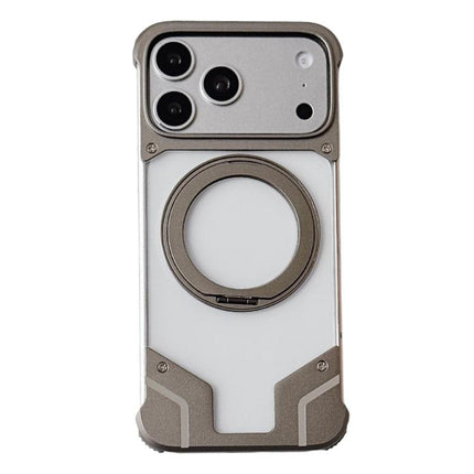 Clear PC Armor Frameless Magnetic Holder Phone Case, For iPhone 17 Pro Max, For iPhone 17 Pro