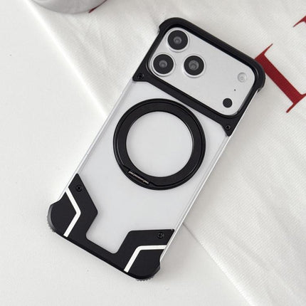 Clear PC Armor Frameless Magnetic Holder Phone Case, For iPhone 17 Pro Max, For iPhone 17 Pro