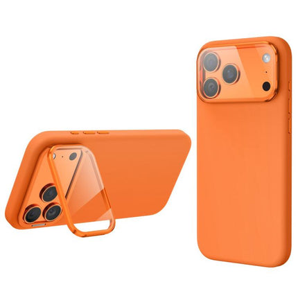 Liquid Silicone Magnetic Shockproof Phone Case with Lens Cover Kickstand, For iPhone 17 Pro Max, For iPhone 17 Pro, For iPhone 17, For iPhone 16 Pro Max