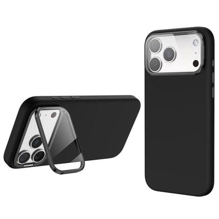 Liquid Silicone Magnetic Shockproof Phone Case with Lens Cover Kickstand, For iPhone 17 Pro Max, For iPhone 17 Pro, For iPhone 17, For iPhone 16 Pro Max
