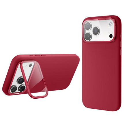 Liquid Silicone Magnetic Shockproof Phone Case with Lens Cover Kickstand, For iPhone 17 Pro Max, For iPhone 17 Pro, For iPhone 17, For iPhone 16 Pro Max