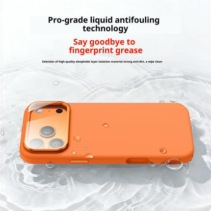 Liquid Silicone Magnetic Shockproof Phone Case with Lens Cover Kickstand, For iPhone 16 Pro