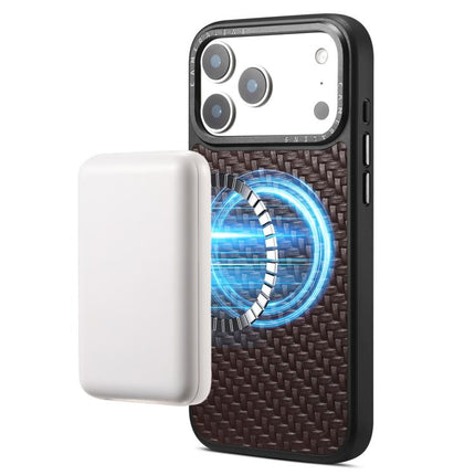 Denior A26 Genuine Leather Woven Texture Magnetic Phone Case, For iPhone 17 Pro Max, For iPhone 17 Pro, For iPhone 16 Pro Max, For iPhone 16 Pro, For iPhone 15 Pro Max, For iPhone 15 Pro